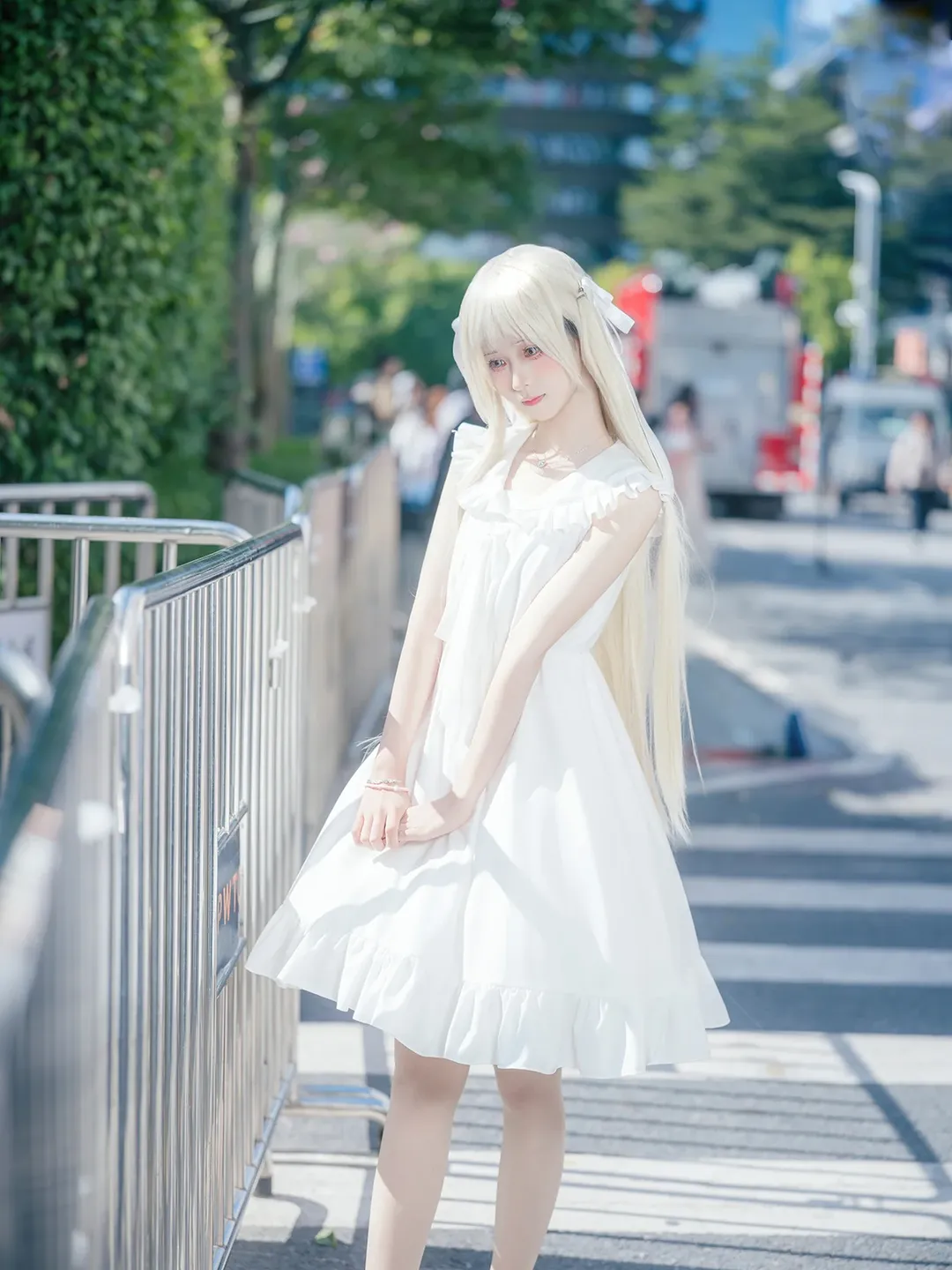漫展cosplay, 广州漫展, 春日野穹cos, 缘之空, 白色治愈系 - 第2张