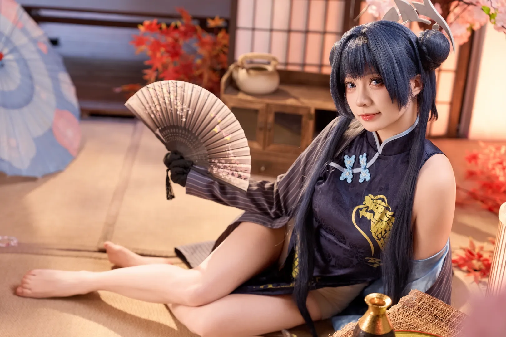 妃咲cos, 碧蓝档案, 旗袍, 和风摄影, 二次元cosplay - 第7张