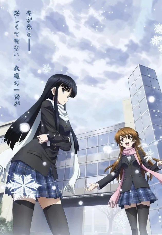Snowscape photography, Over-the-knee socks outfit, Winter school uniform cosplay, JK plaid skirt, Recreation of iconic 2D scenes - Image 4