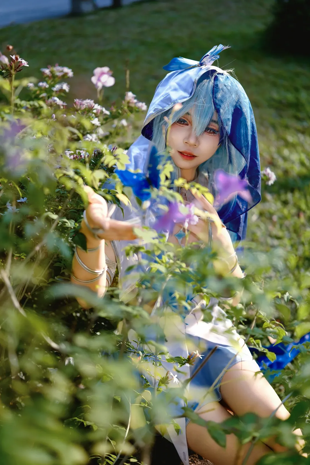 鸣潮, 守岸人cos, 蓝色系cosplay, 户外人像摄影, 流花湖公园写真 - 第5张