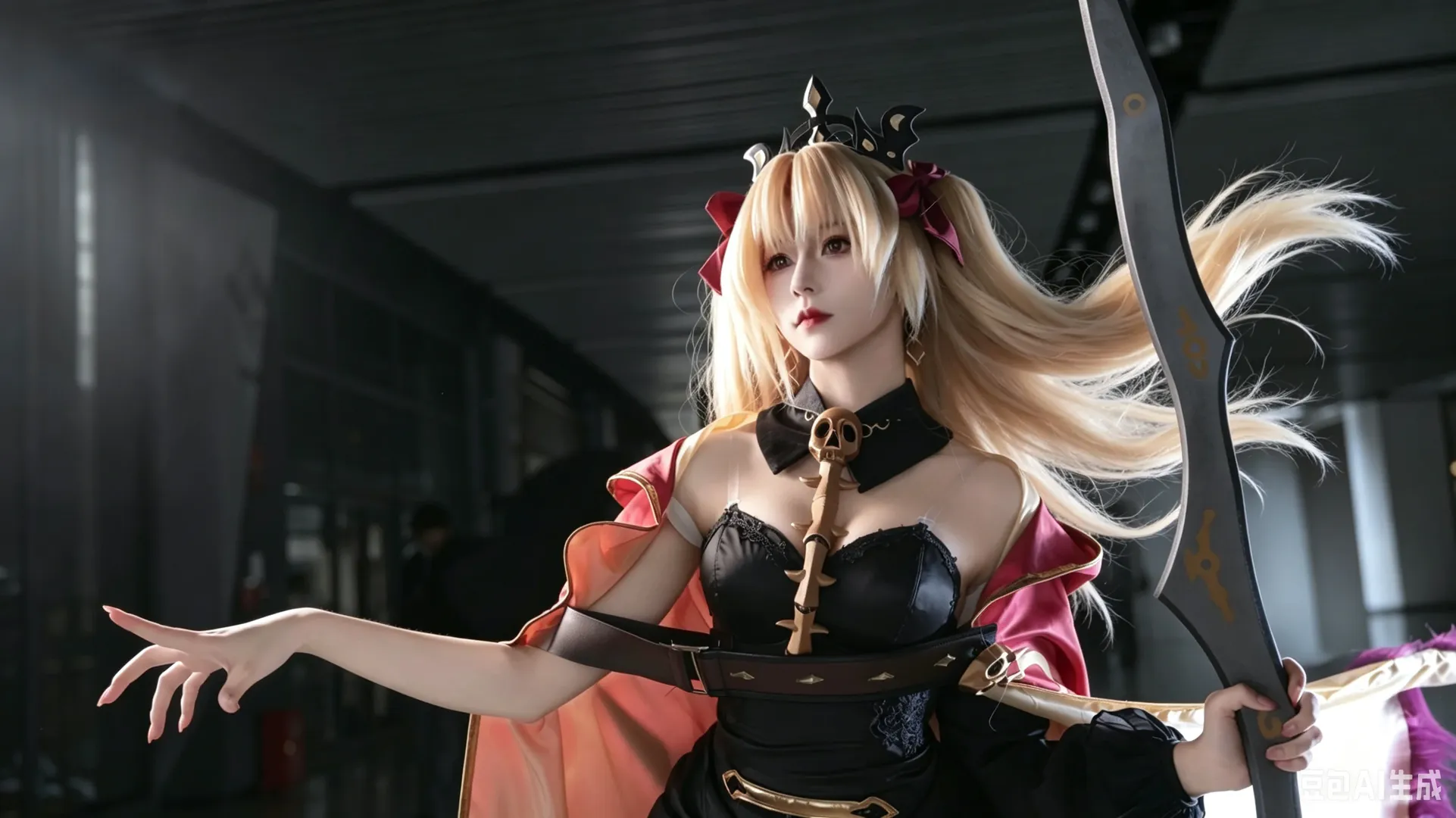 FGO, 艾蕾什基伽爾cos, 豆包修圖, 金髮紅瞳, 冥界女神 - 第2張