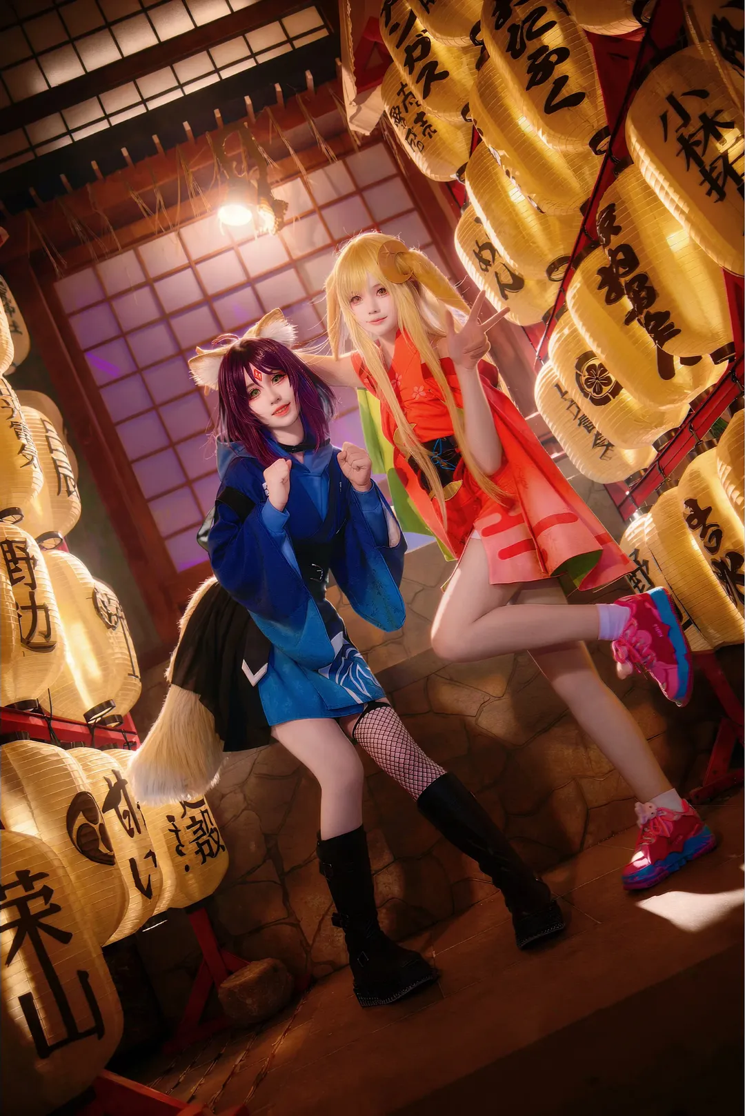 辉夜姬cos, 超时空辉夜姬, 双人cosplay, 日式和风摄影, 棚拍记录 - 第1张