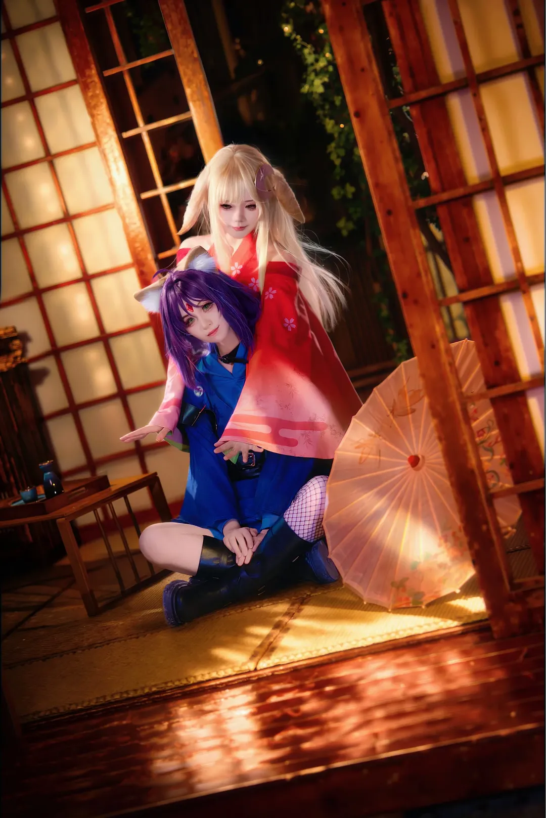 辉夜姬cos, 超时空辉夜姬, 双人cosplay, 日式和风摄影, 棚拍记录 - 第2张