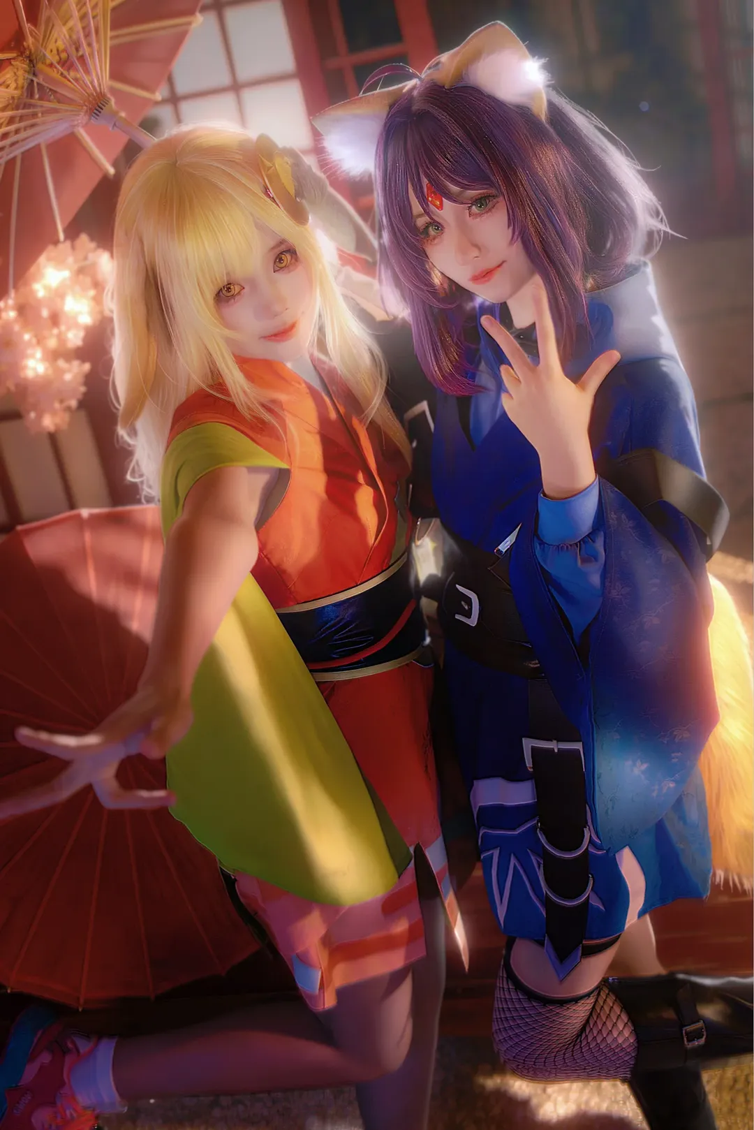 辉夜姬cos, 超时空辉夜姬, 双人cosplay, 日式和风摄影, 棚拍记录 - 第3张
