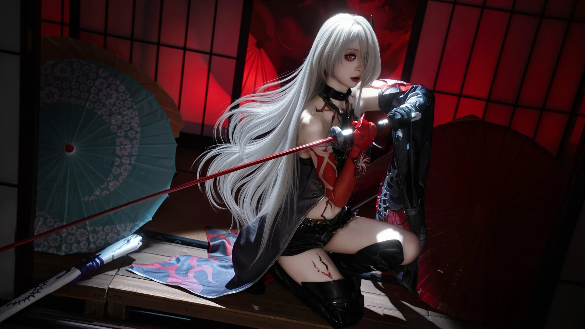 Honkai: Star Rail, Acheron Cosplay, Japanese-style photography, Anime cosplay, Cosplay photoshoot