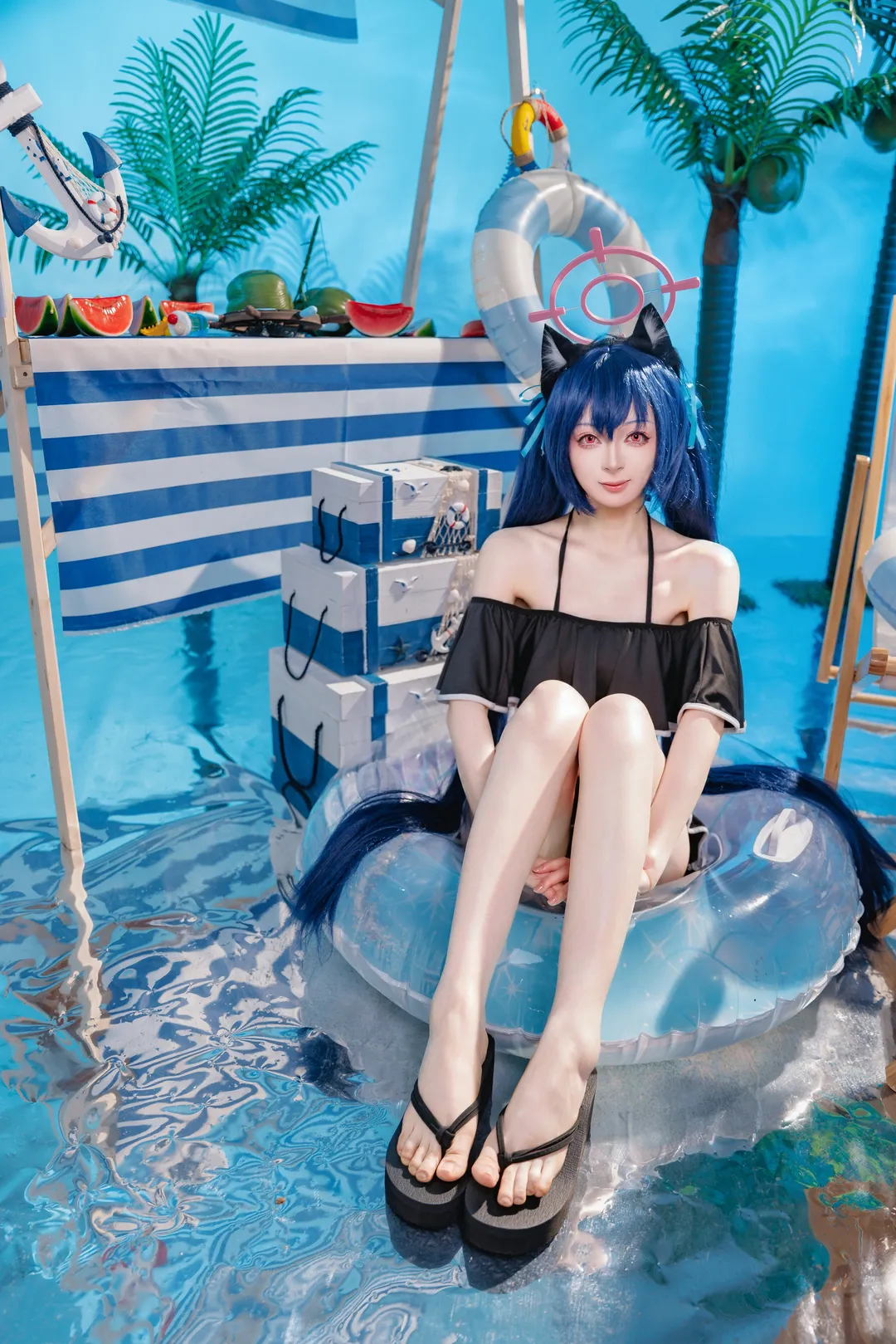 Blue Archive, Swimsuit cosplay, Summer Film, Cosplay photoshoot, Kuromi Serika cosplay - Image 1
