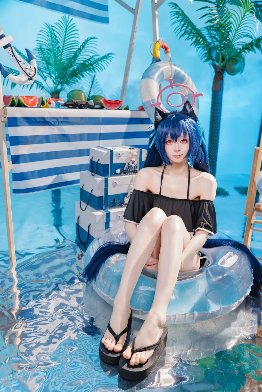 Blue Archive, Swimsuit cosplay, Summer Film, Cosplay photoshoot, Kuromi Serika cosplay - Image 2