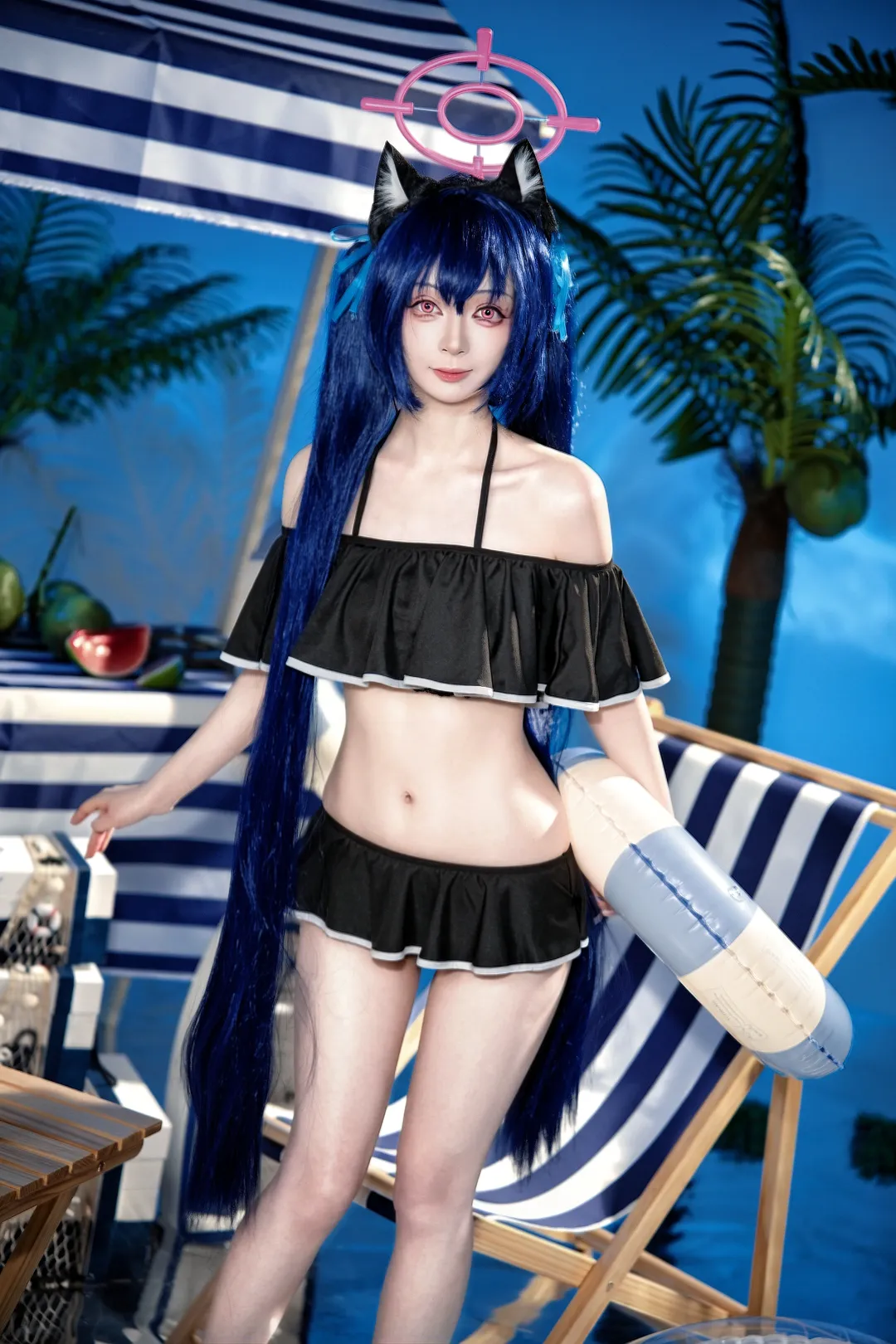 蔚蓝档案, 泳装cosplay, 夏日写真, 人像摄影, 黑见芹香cos
