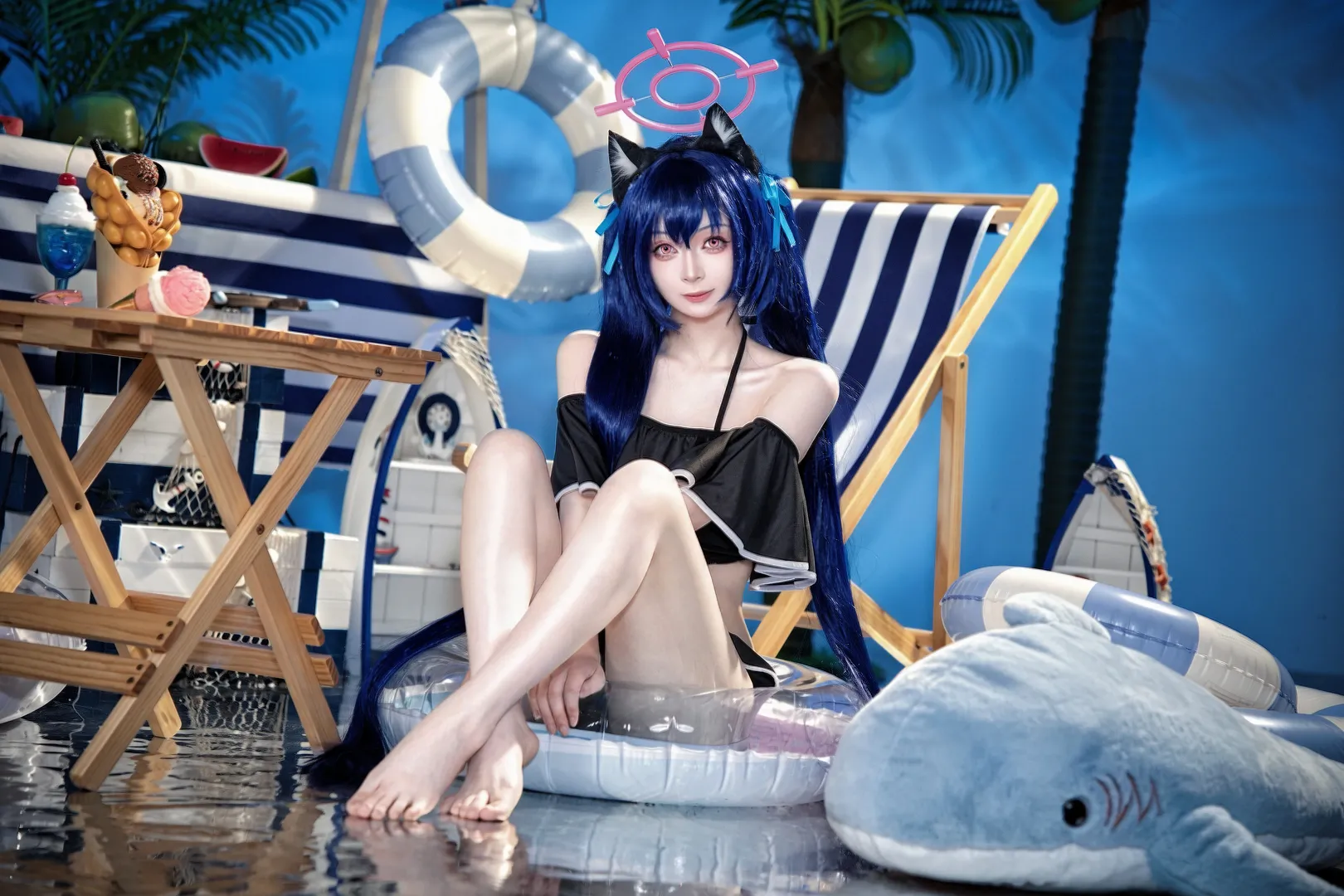 蔚蓝档案, 泳装cosplay, 夏日写真, 人像摄影, 黑见芹香cos - 第2张