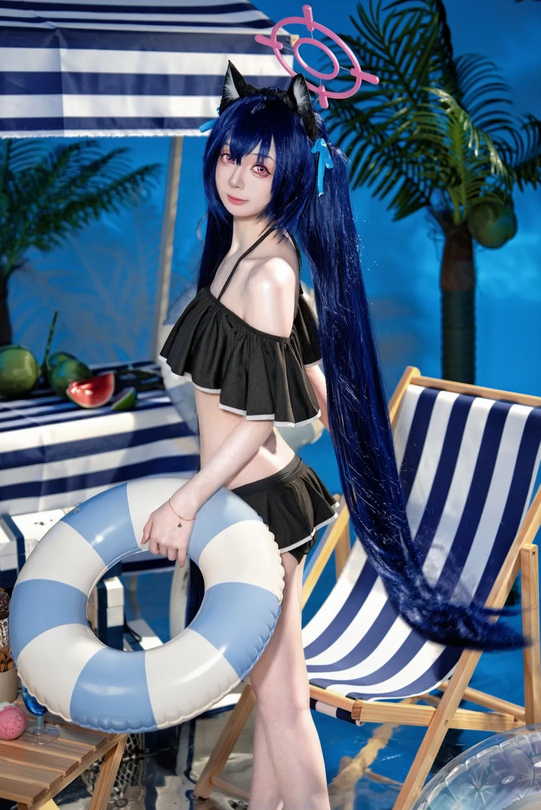 蔚蓝档案, 泳装cosplay, 夏日写真, 人像摄影, 黑见芹香cos - 第3张