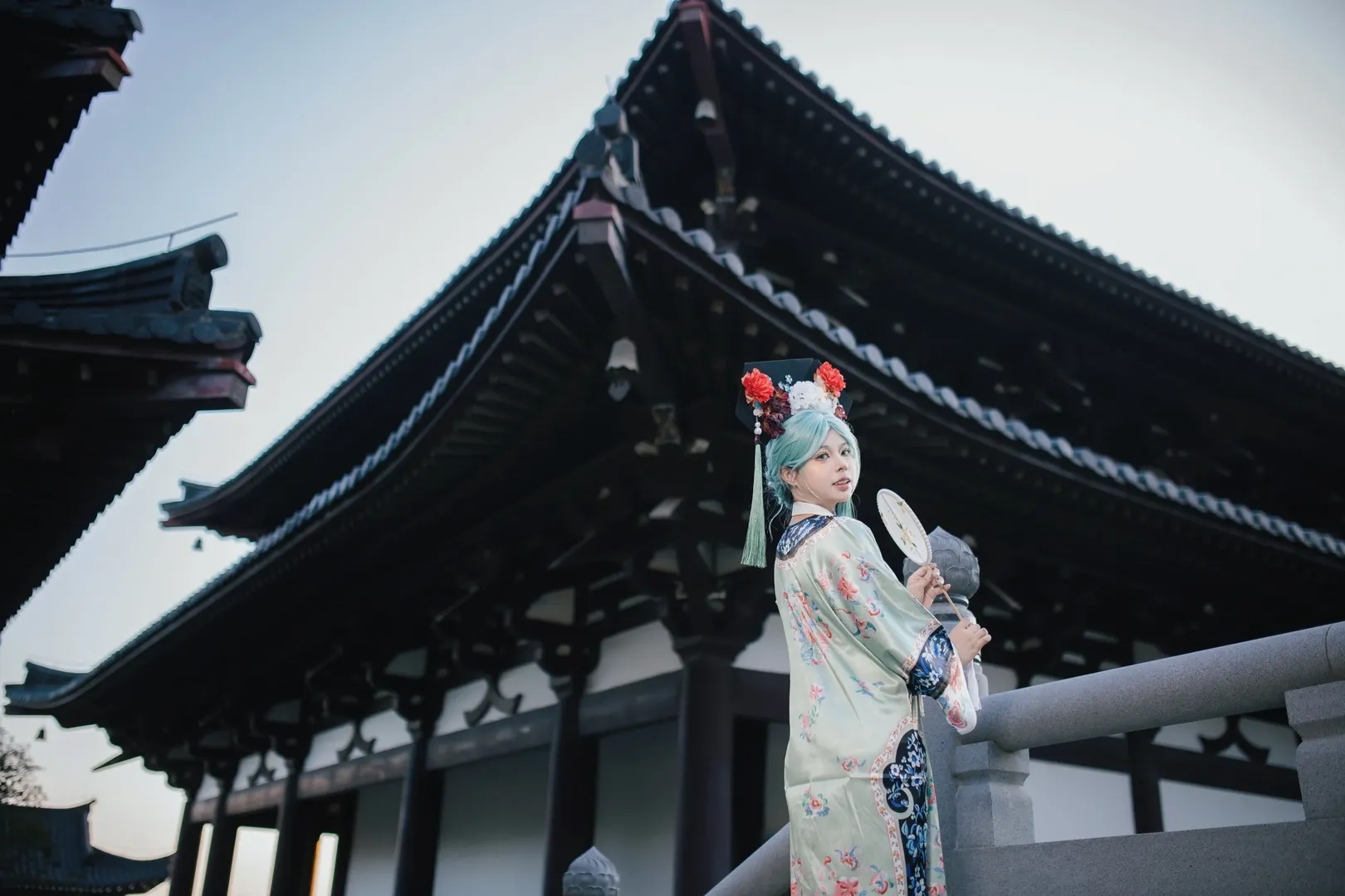 初音cos, Vocaloid, 古风Cosplay, 薄荷绿假发, 新中式服装 - 第13张