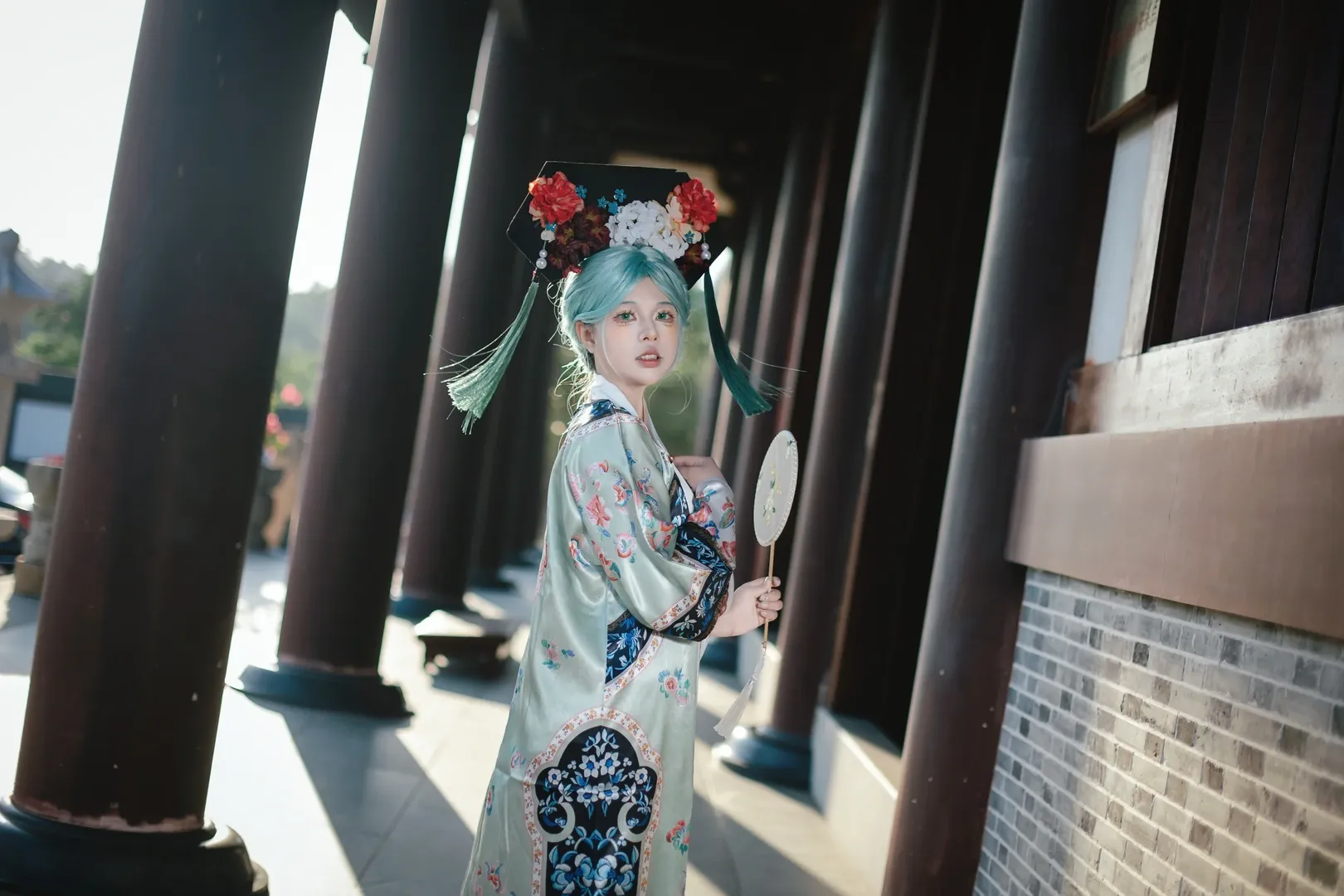 初音cos, Vocaloid, 古风Cosplay, 薄荷绿假发, 新中式服装 - 第14张