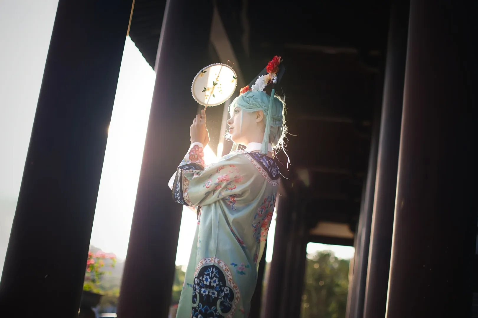 初音cos, Vocaloid, 古风Cosplay, 薄荷绿假发, 新中式服装 - 第7张