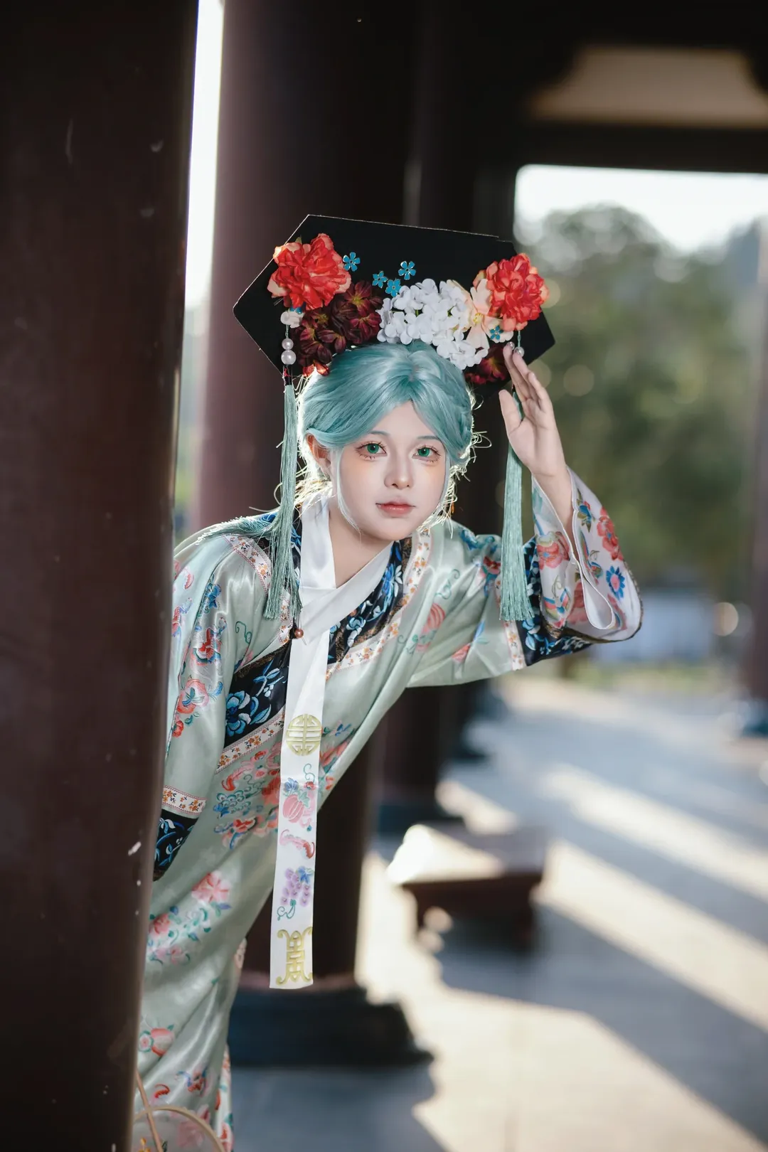 初音cos, Vocaloid, 古风Cosplay, 薄荷绿假发, 新中式服装 - 第9张