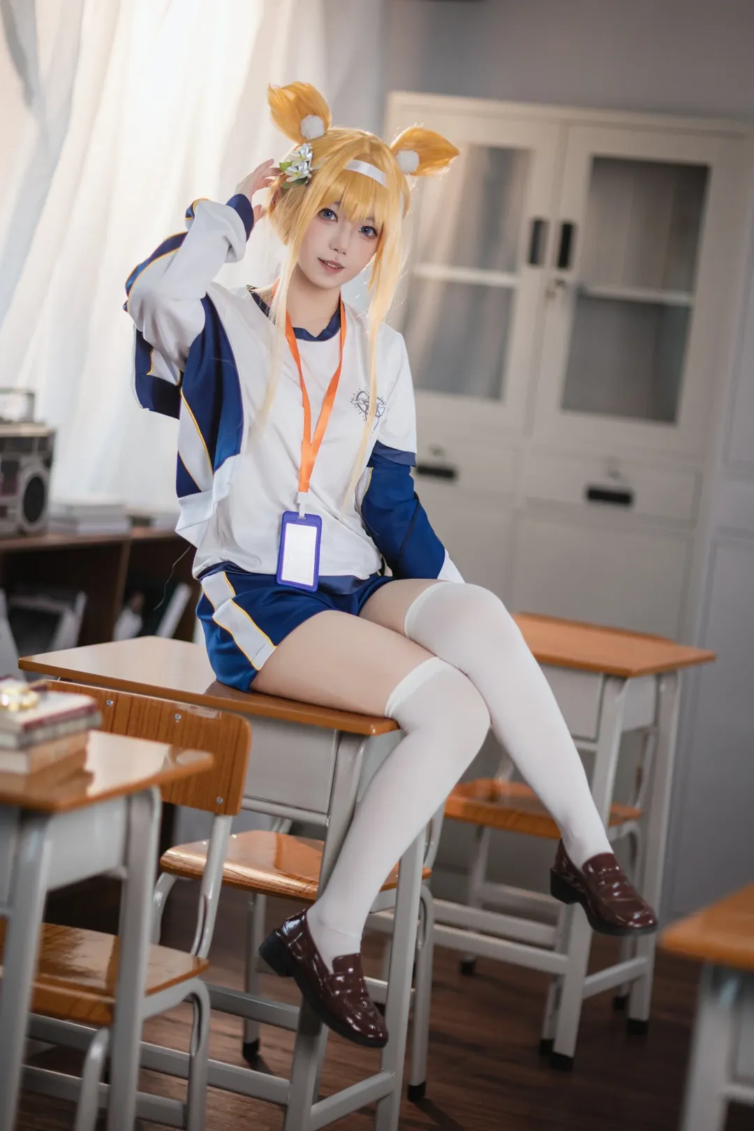 Anime-style photography, Blue Archive, Portrait photography, Cosplay photoshoot, Iochi Mari cosplay