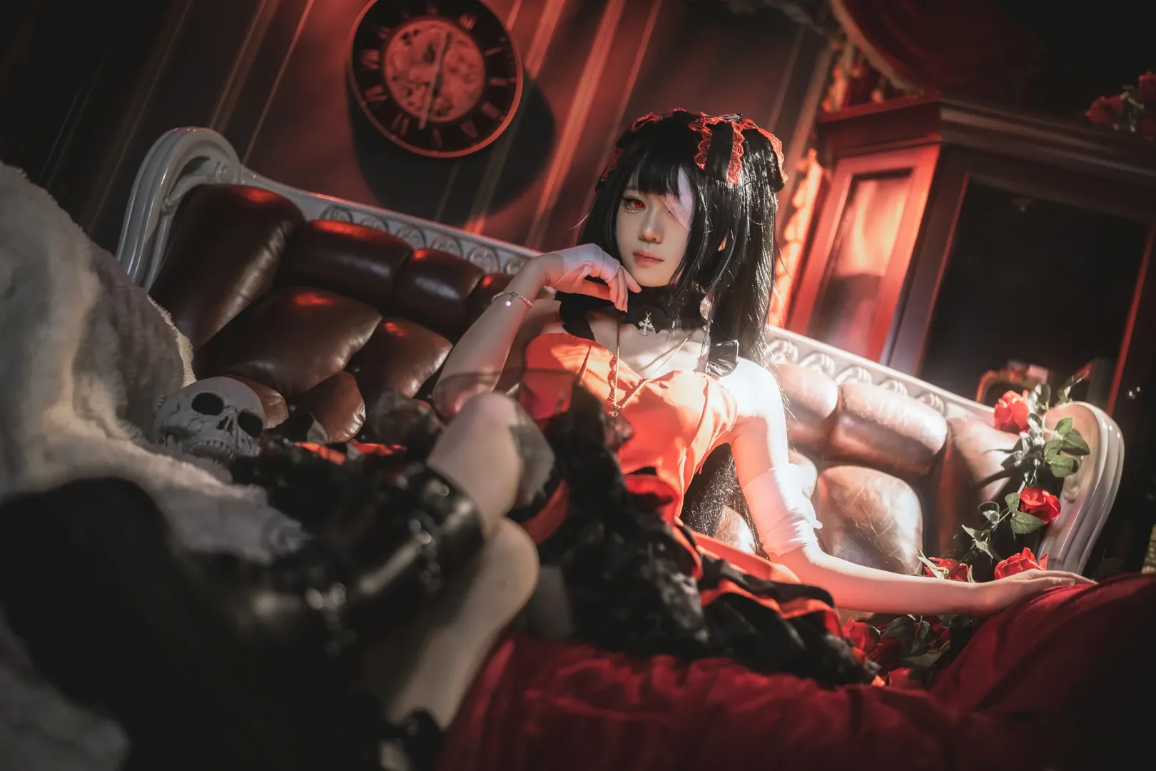 cosplay, 约会大作战, 暗黑哥特风, 时崎狂三cos, 复古人像