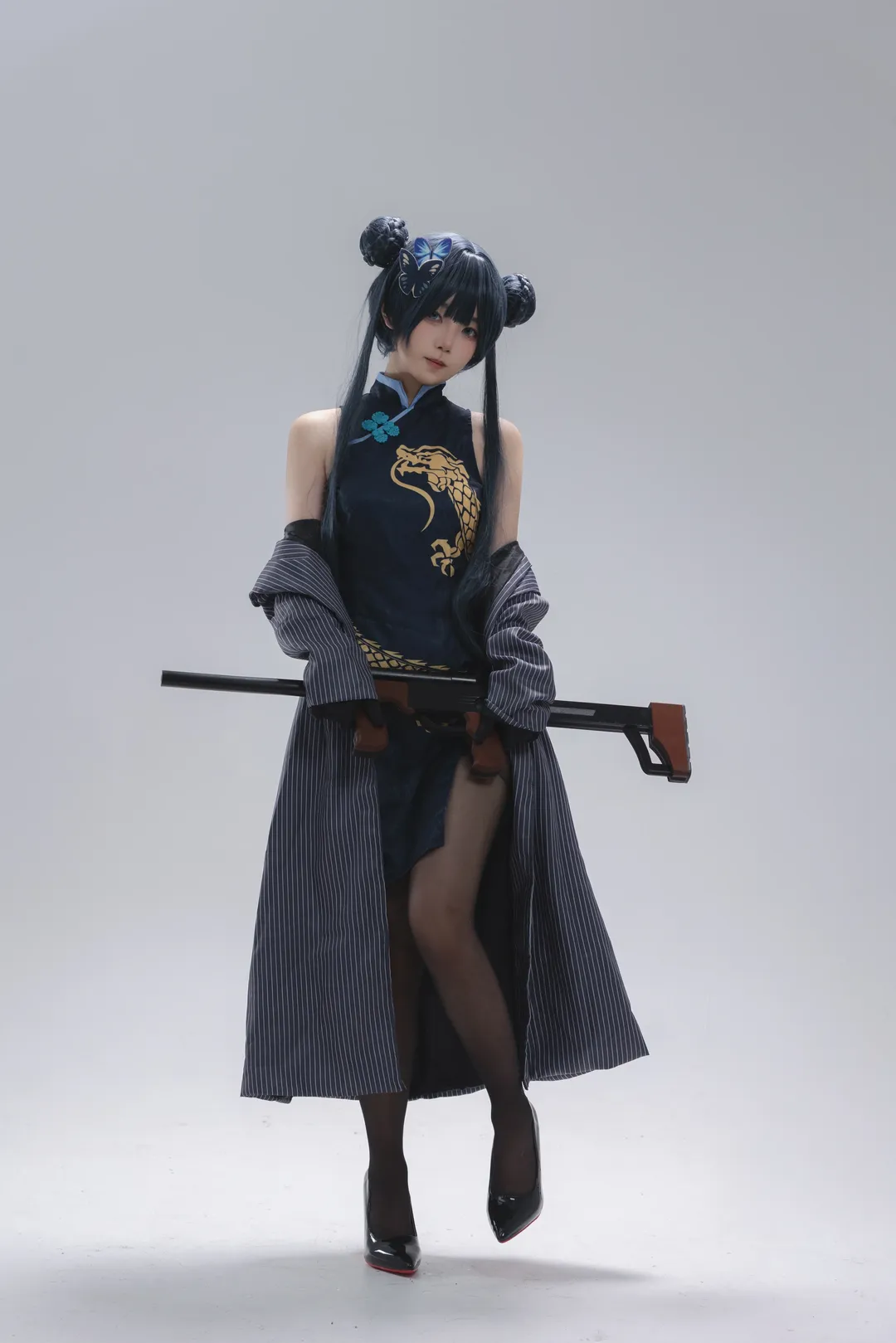 蔚蓝档案, 龙华妃咲cos, cosplay正片, 中式旗袍, 摄影棚拍 - 第1张