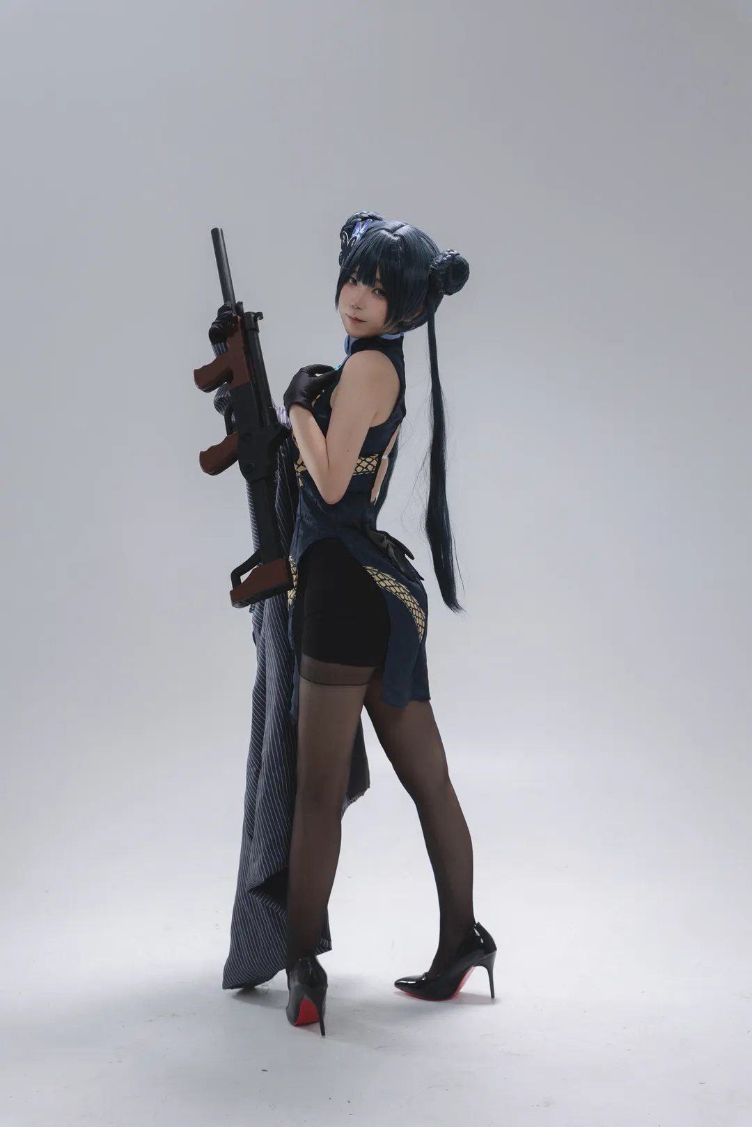 蔚蓝档案, 龙华妃咲cos, cosplay正片, 中式旗袍, 摄影棚拍 - 第4张