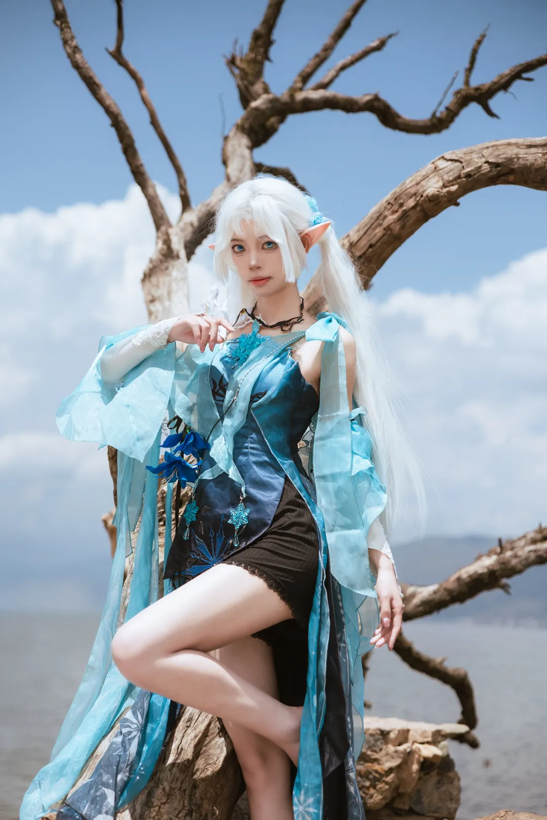 Outdoor photography, NARAKA: BLADEPOINT, Cosplay photoshoot, Elf ears, Zai Ji cosplay