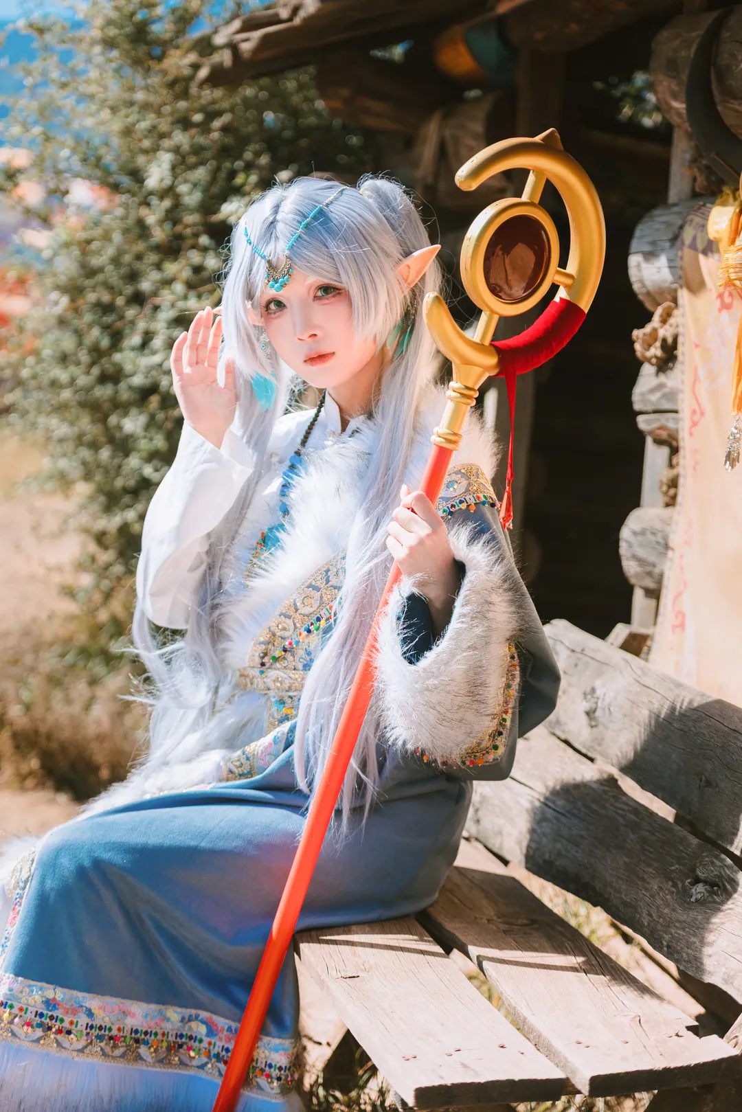 葬送的芙莉莲, 芙莉莲cos, 丽江旅拍, 藏服cosplay, 雪山cos正片 - 第3张