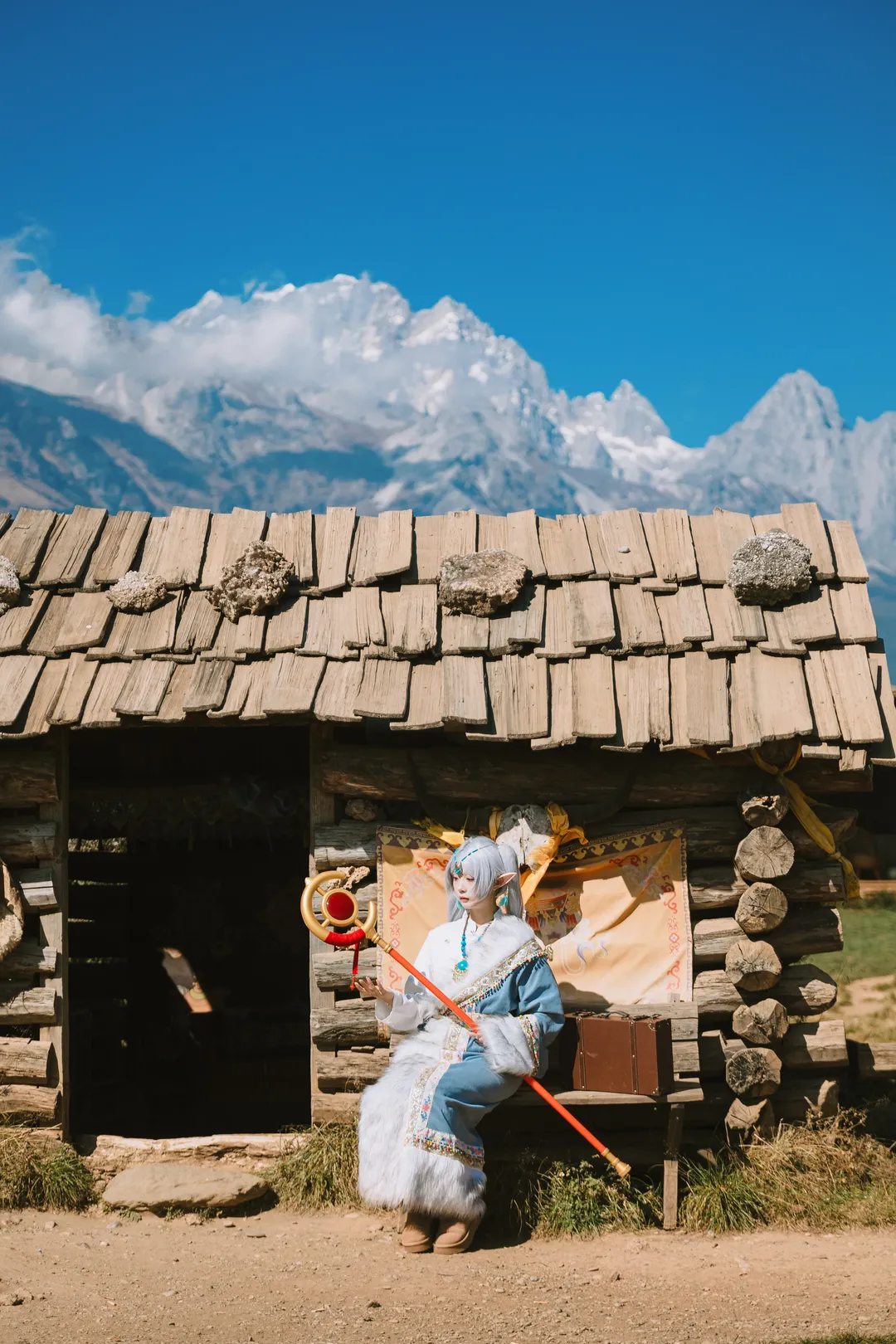 葬送的芙莉莲, 芙莉莲cos, 丽江旅拍, 藏服cosplay, 雪山cos正片 - 第5张