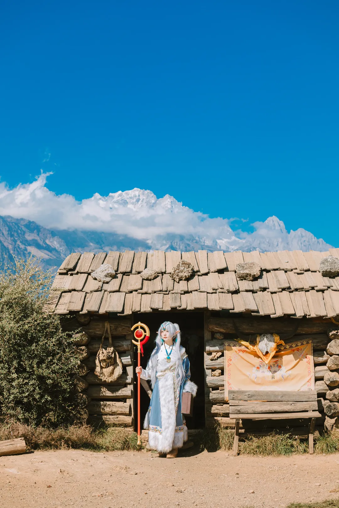 葬送的芙莉莲, 芙莉莲cos, 丽江旅拍, 藏服cosplay, 雪山cos正片 - 第6张