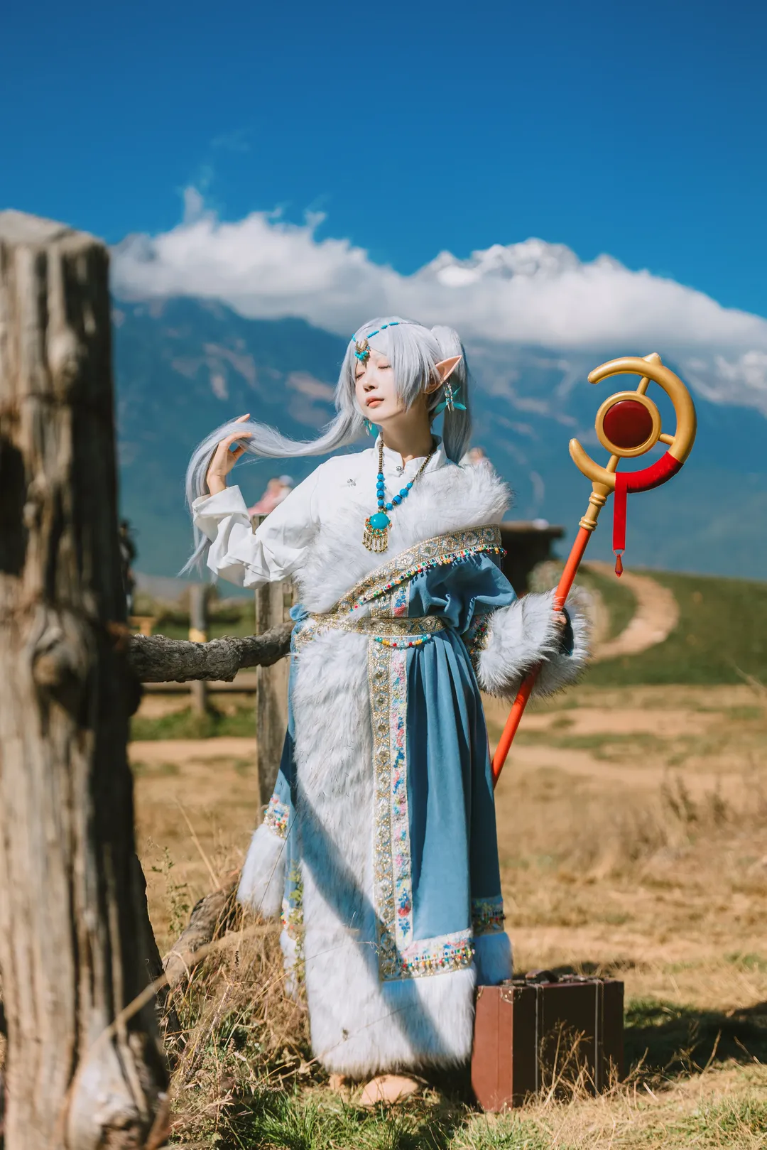 葬送的芙莉莲, 芙莉莲cos, 丽江旅拍, 藏服cosplay, 雪山cos正片 - 第7张