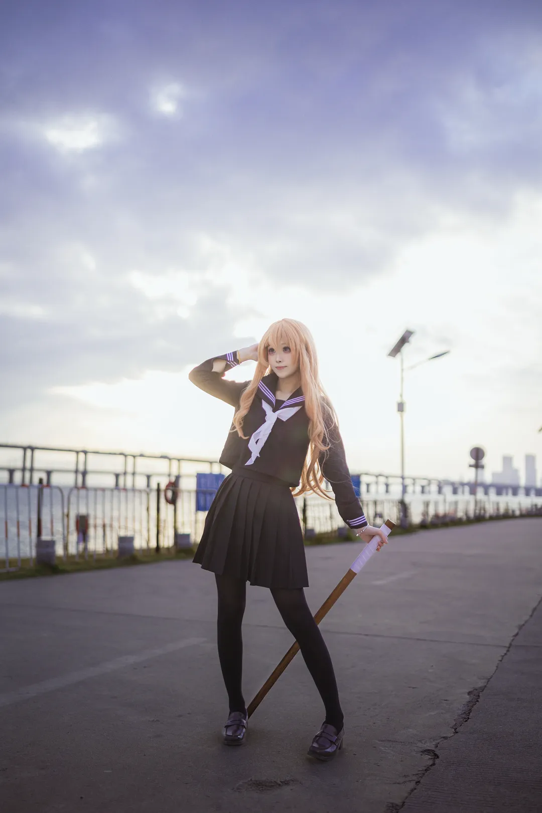 外景摄影, cosplay正片, 逢坂大河cos, 龙与虎, 木刀少女 - 第4张