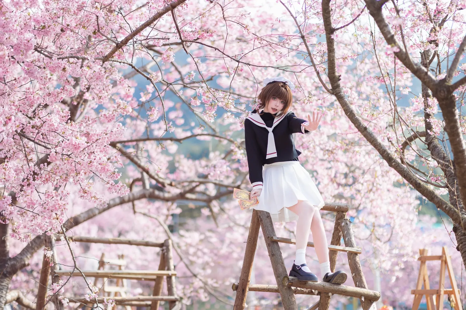 小樱cos, 二次元cosplay, 樱花写真, 春日摄影, 魔卡少女 - 第14张