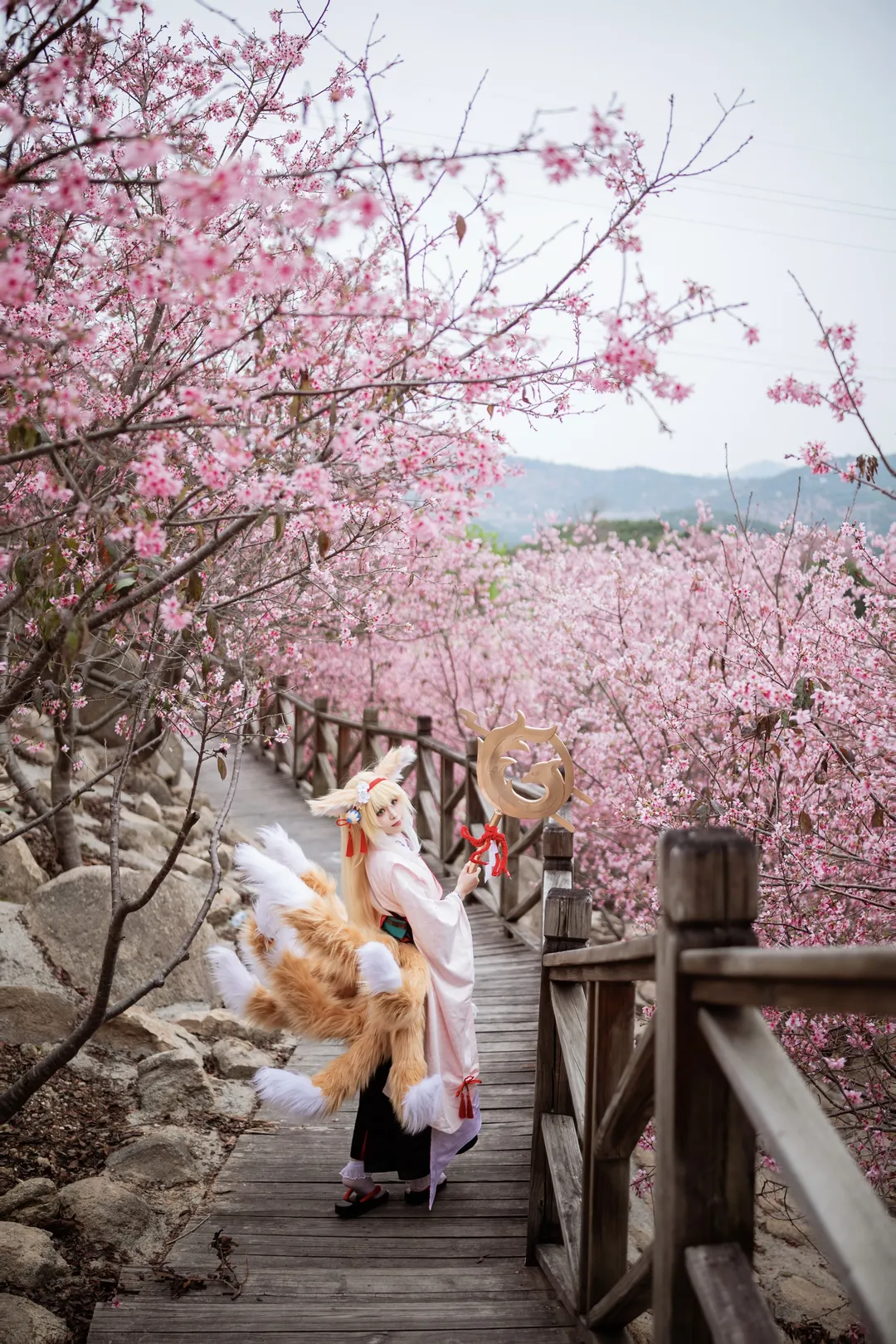 二次元摄影, 明日方舟, 铃兰cos, cosplay正片, 户外樱花写真 - 第14张