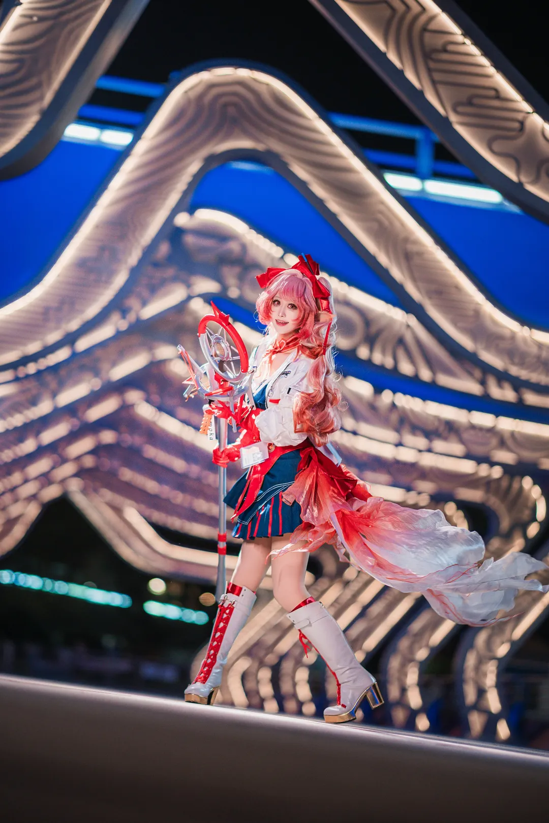 Roleplay, Anime-style photography, Arknights, Night view cosplay, Momonoka cosplay - Image 1