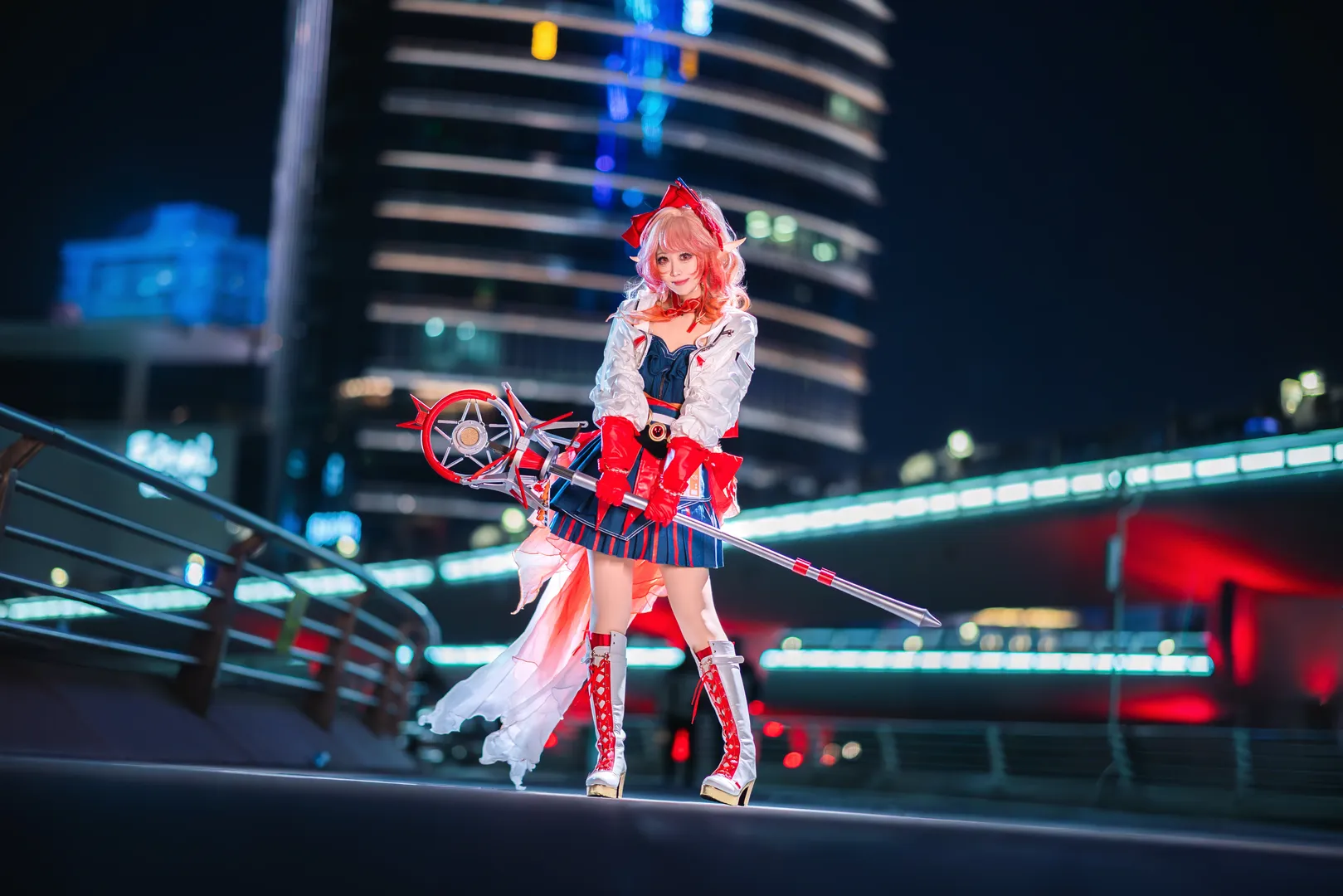Roleplay, Anime-style photography, Arknights, Night view cosplay, Momonoka cosplay - Image 7