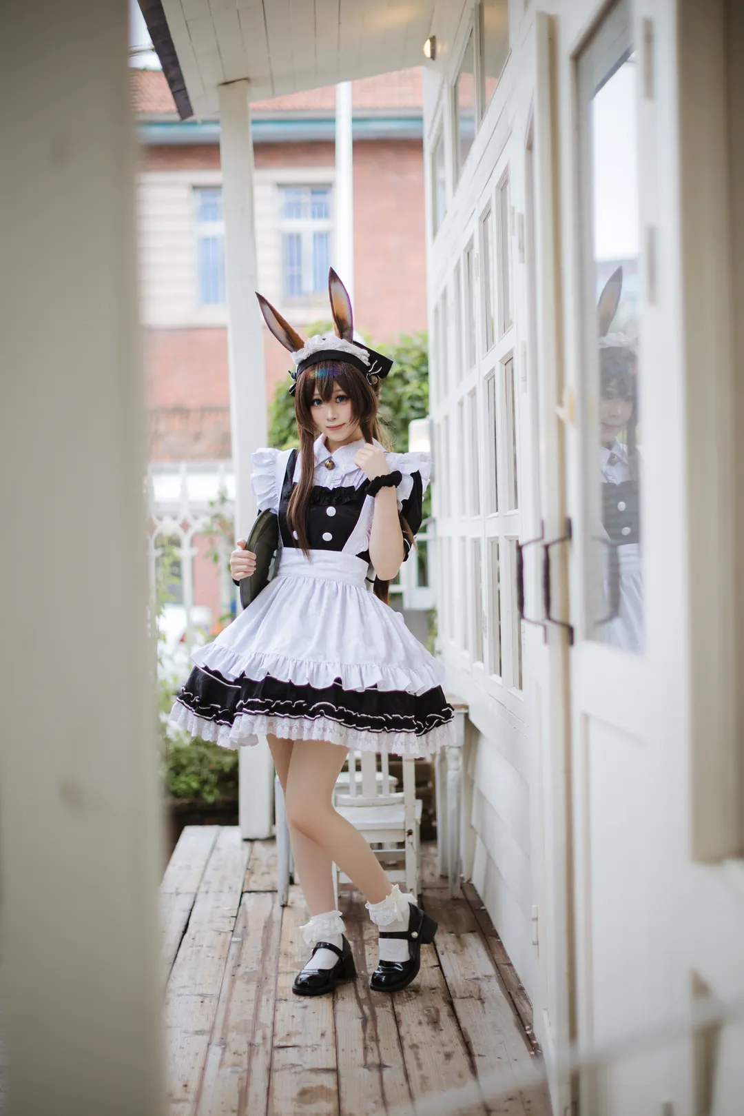 二次元撮影, アークナイツ, アーミヤ コスプレ, コスプレ撮影, うさ耳メイド - 5枚目