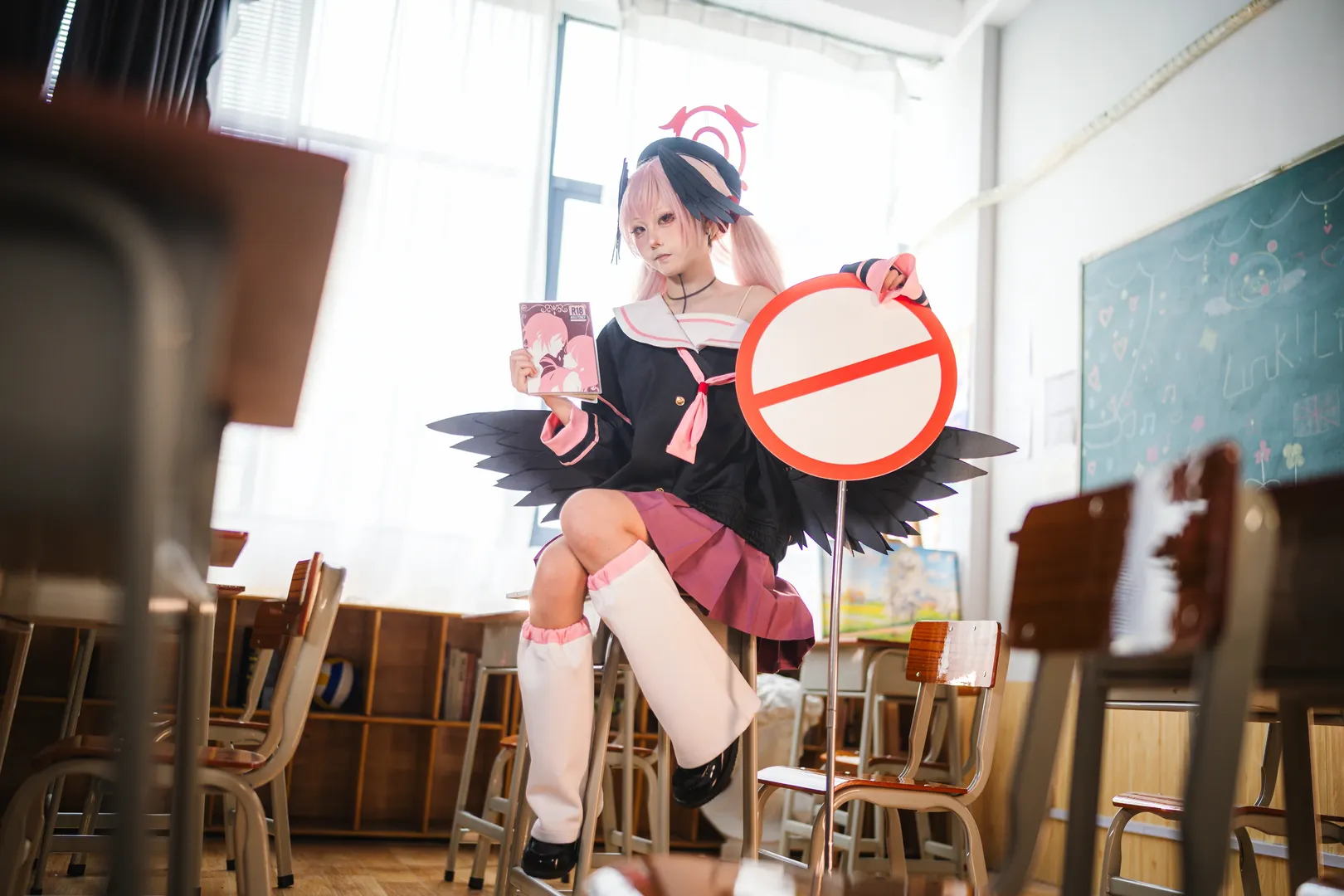 碧蓝档案, 二次元cos, cosplay正片, 校园摄影, 小春cos - 第7张