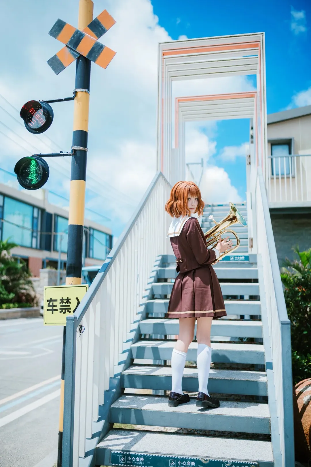 黄前久美子cos, cosplay正片, jk制服, 京吹, 上低音号 - 第2张