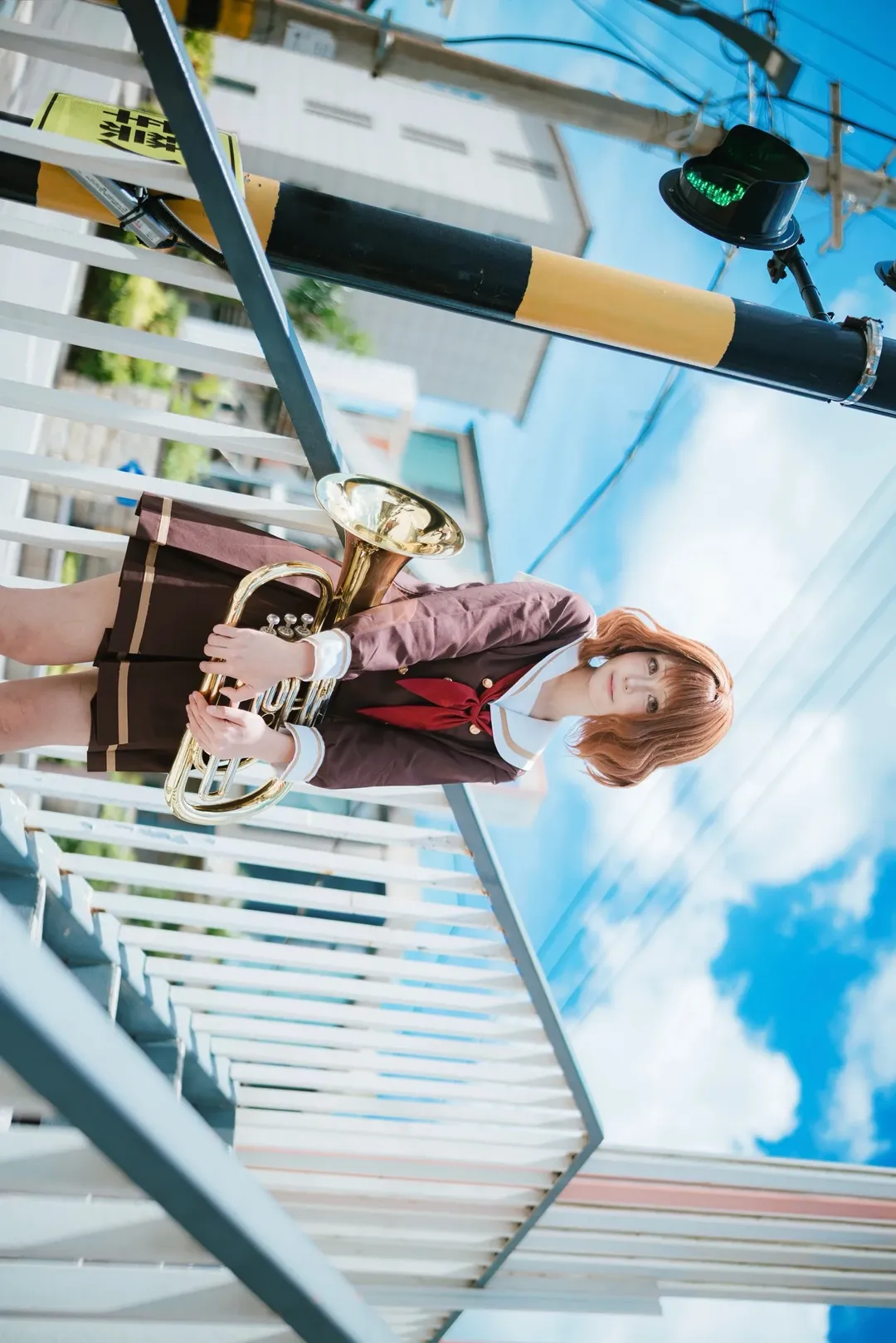 黄前久美子cos, cosplay正片, jk制服, 京吹, 上低音号 - 第3张