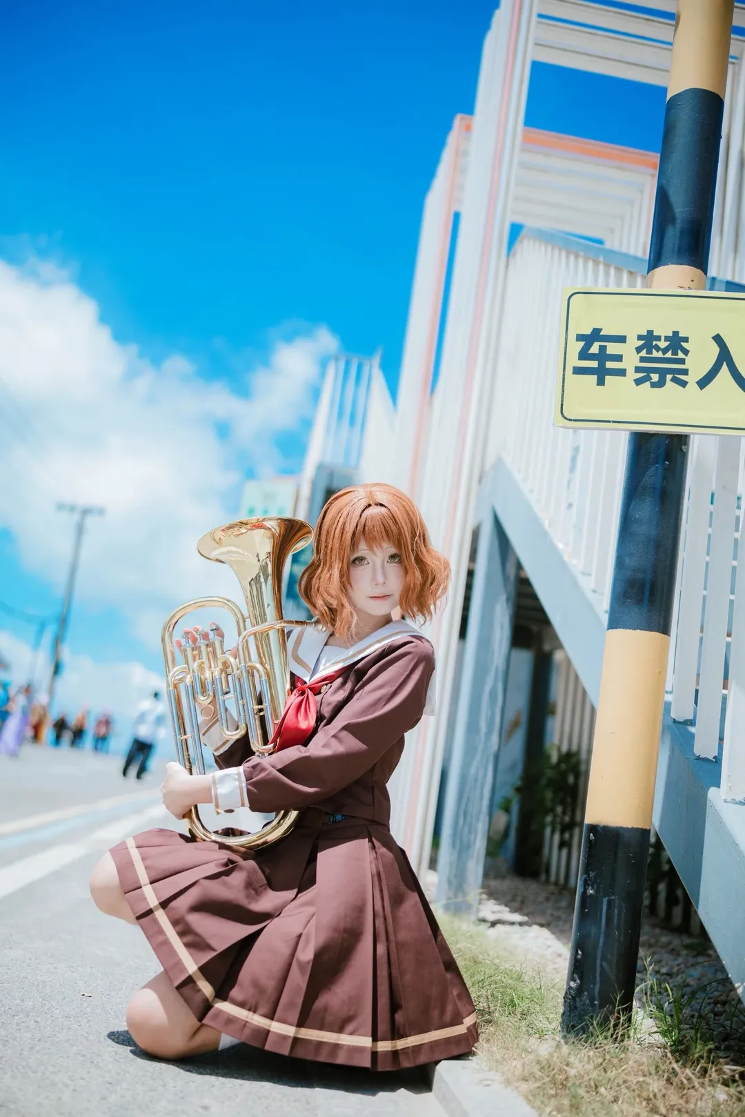 黄前久美子cos, cosplay正片, jk制服, 京吹, 上低音号 - 第5张