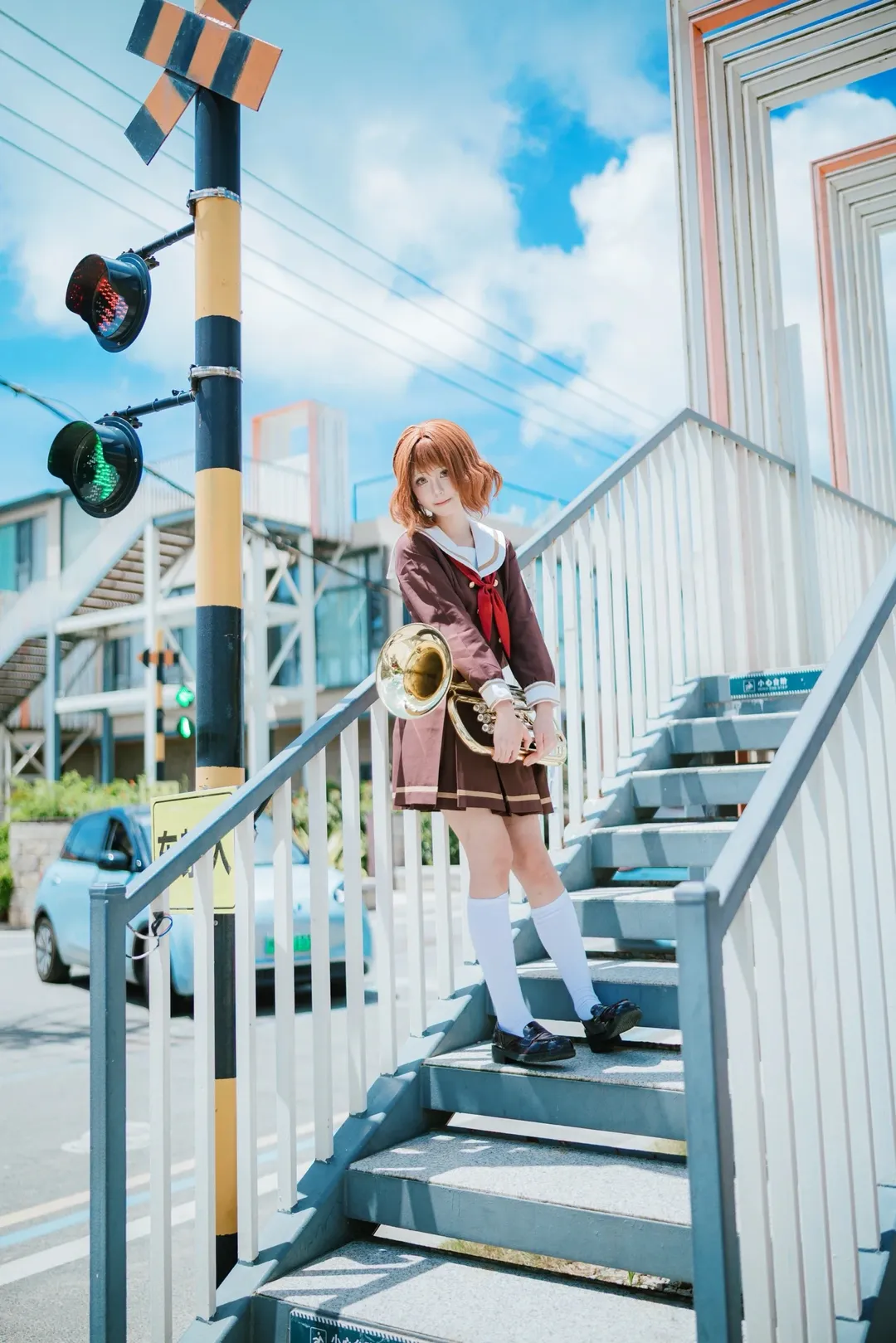 黄前久美子cos, cosplay正片, jk制服, 京吹, 上低音号 - 第6张