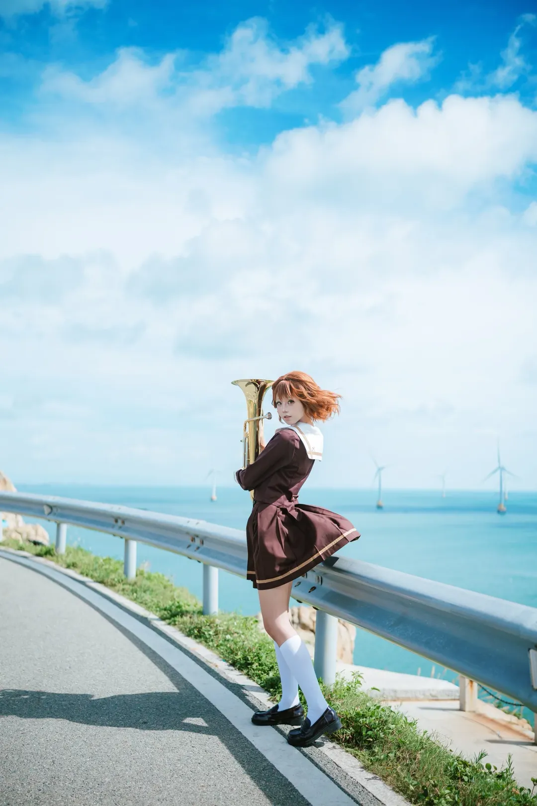 黄前久美子cos, cosplay正片, jk制服, 京吹, 上低音号 - 第7张