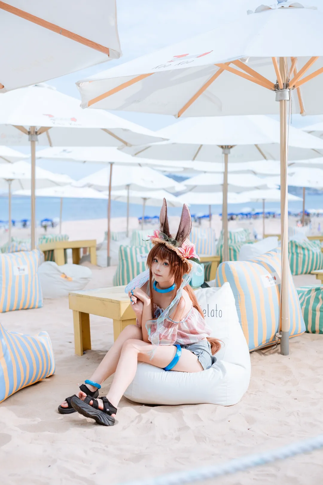 cosplay, cos正片, 明日方舟, 阿米娅cos, 夏日沙滩 - 第11张