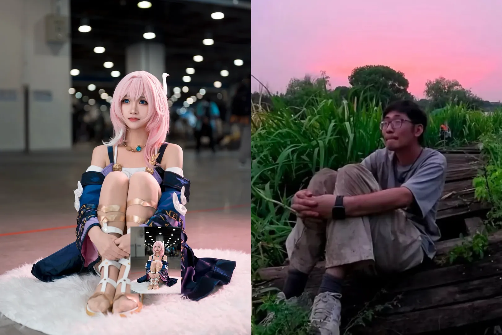 昔涟cos, 崩坏星穹铁道, 漫展场照, 二次元cosplay, 粉色假发 - 第1张