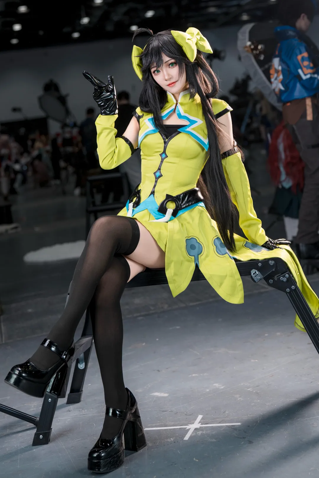 王者荣耀, 漫展摄影, cosplay穿搭, 孙尚香cos, 黑丝厚底鞋 - 第3张