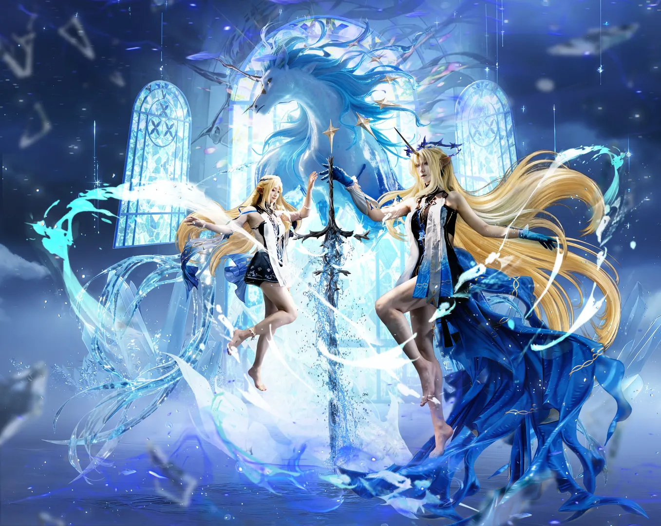 Wuthering Waves, Cartethyia Cosplay, Water element, Elf cosplay, Fantasy photography - Image 1