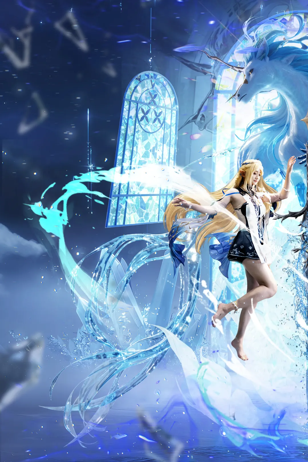 Wuthering Waves, Cartethyia Cosplay, Water element, Elf cosplay, Fantasy photography - Image 3