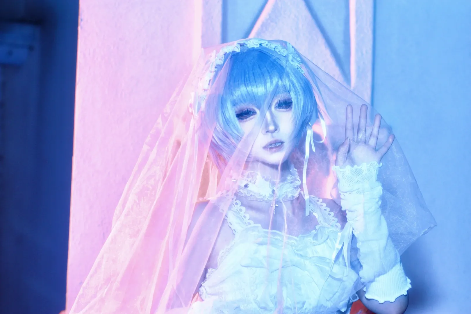 Cosplay摄影, 绫波丽cos, 新世纪福音战士, 白哥特私设, 霓虹光影写真 - 第2张