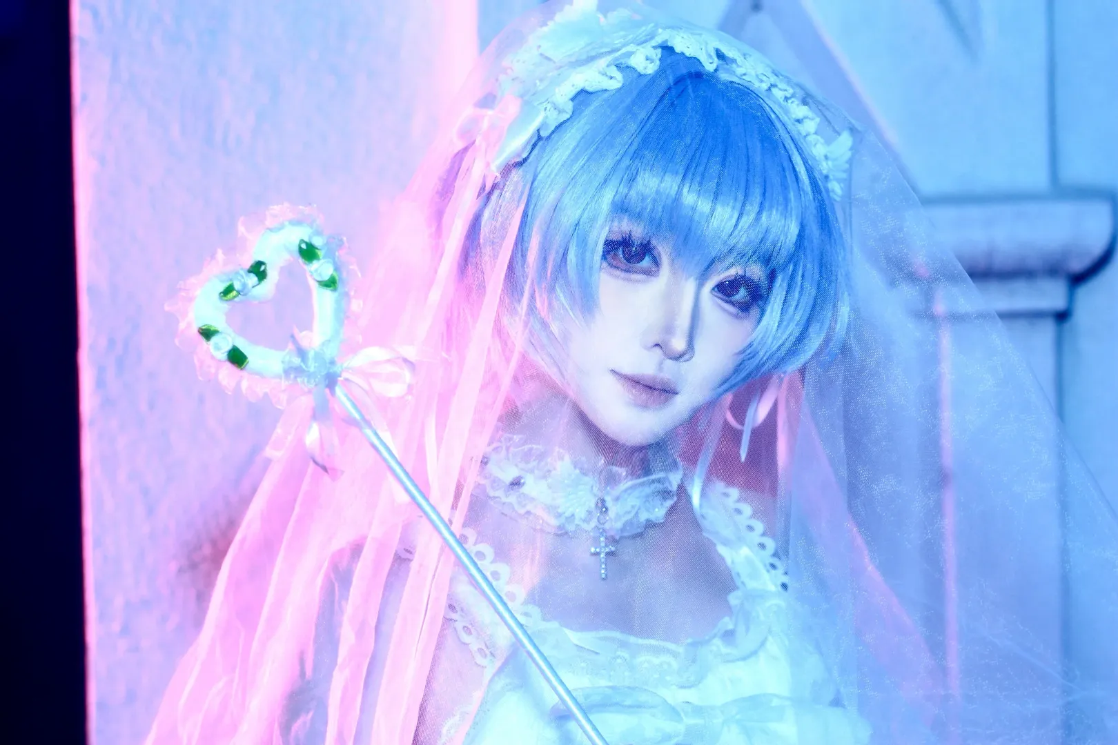 Cosplay摄影, 绫波丽cos, 新世纪福音战士, 白哥特私设, 霓虹光影写真 - 第3张