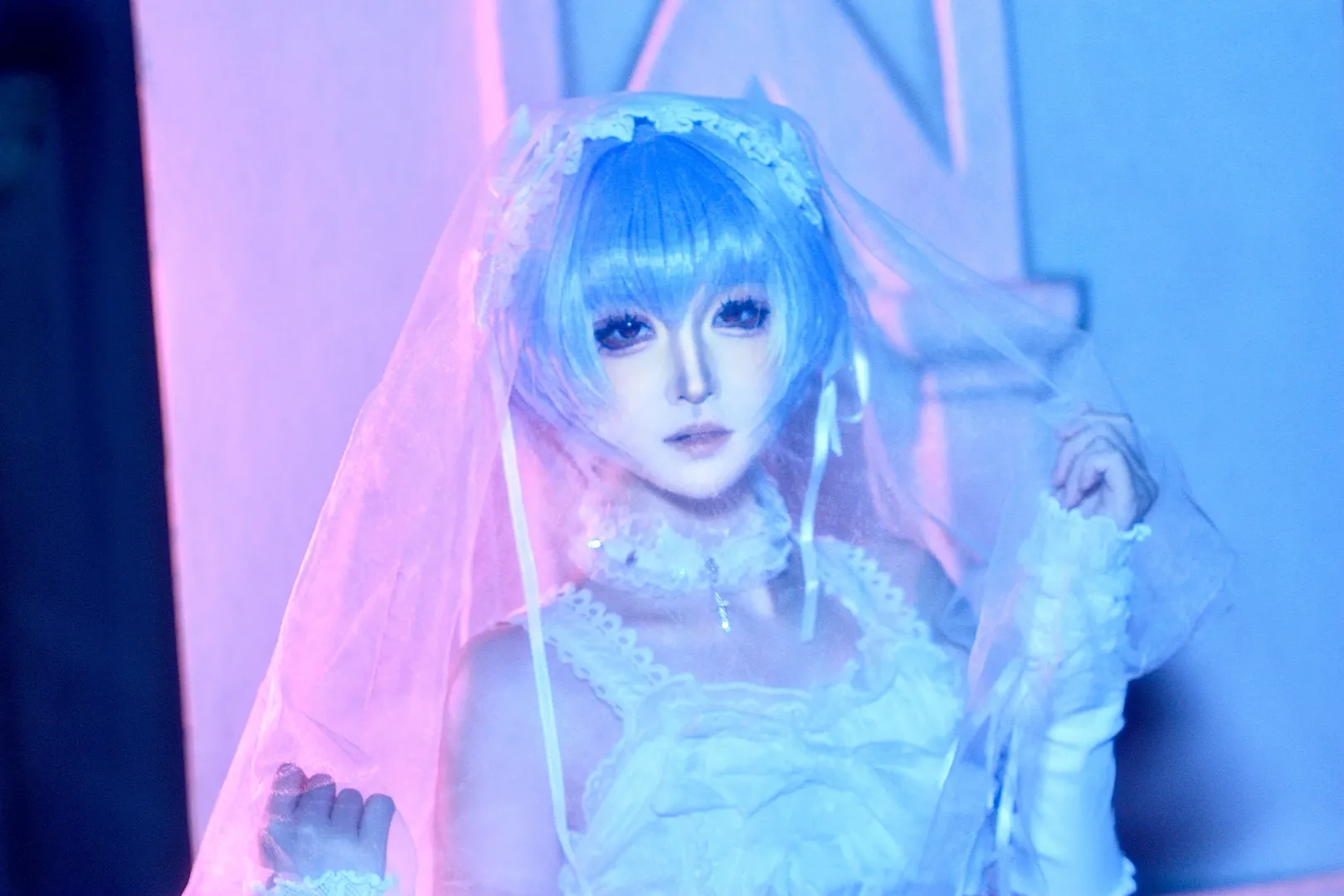 Cosplay摄影, 绫波丽cos, 新世纪福音战士, 白哥特私设, 霓虹光影写真 - 第8张