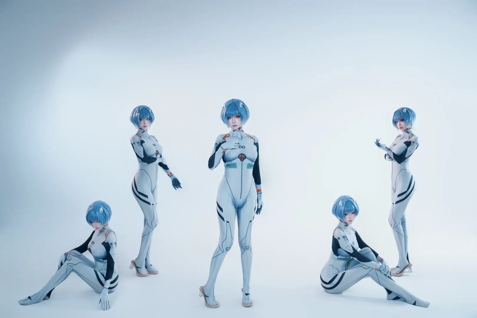 绫波丽cos, EVA, 新世纪福音战士, 白棚正片, 白色战斗服