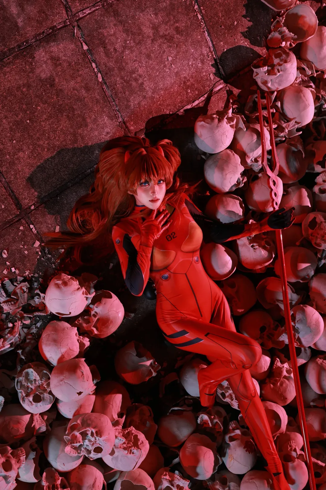 明日香cos, 新世纪福音战士, cosplay正片, eva, 红色战斗服 - 第1张