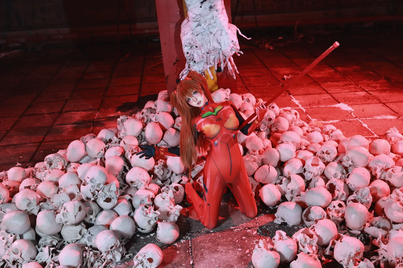 明日香cos, 新世纪福音战士, cosplay正片, eva, 红色战斗服 - 第4张